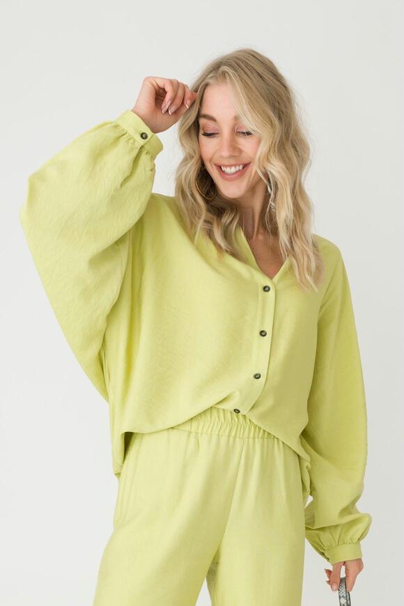 Anna Blouse Lime, Wijde Blouse Anna 43a05-03593